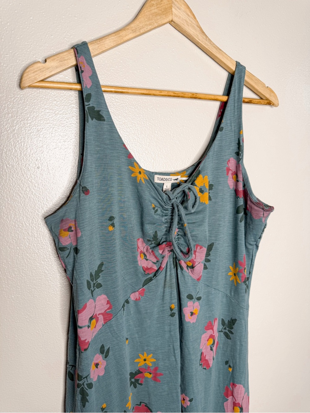 Toad & Co | Verona Sleeveless Midi Dress Ruched Floral Tencel Organic Cotton - Picture 3 of 13
